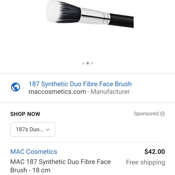 ๐ญ New Mac 187 Synthetic Duo Fibre Face Brush ๐ญ - Picture 3 of 4
